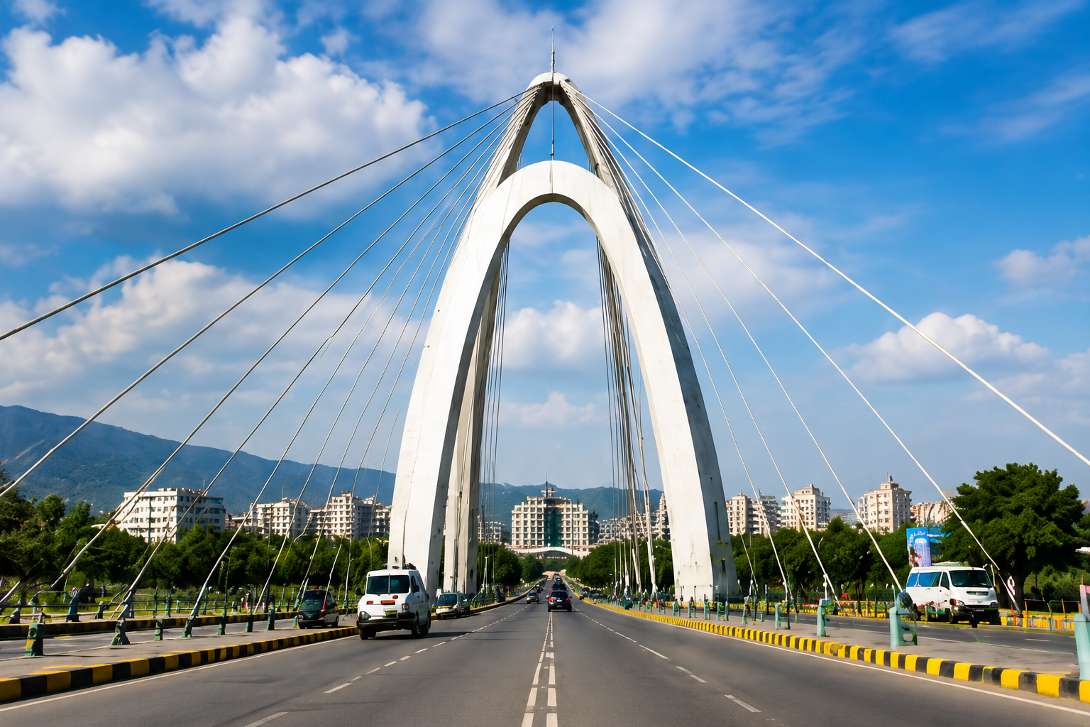 Rawalpindi cable-stayed bridge landmark