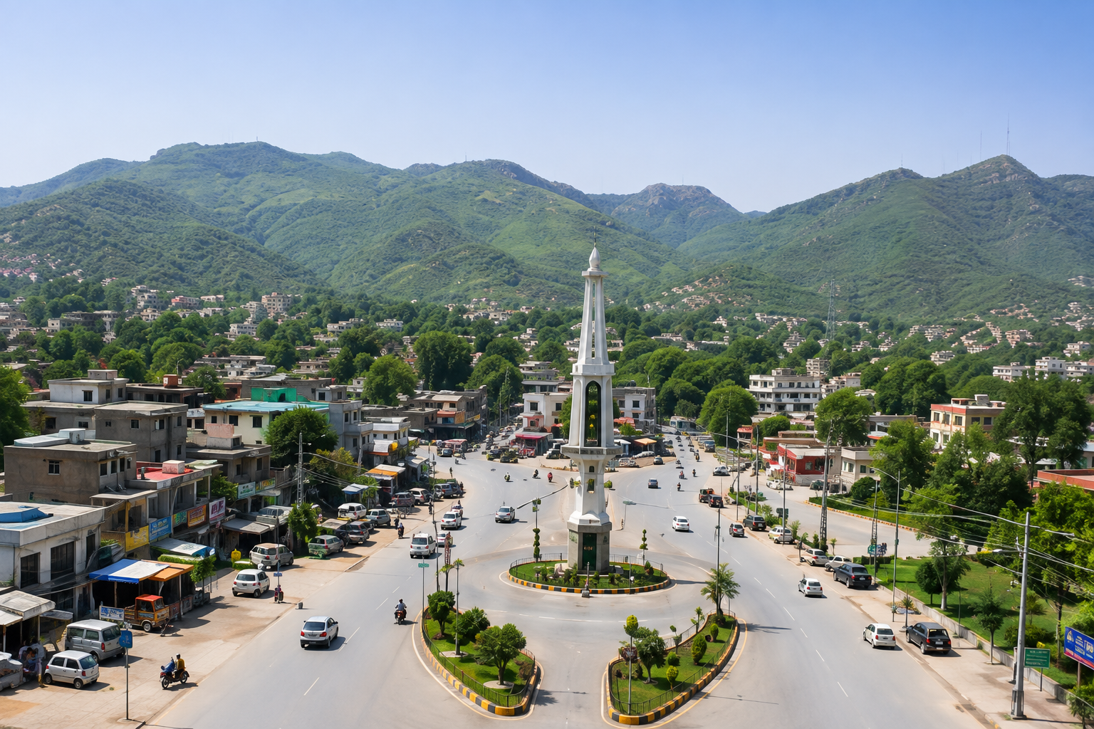 Aerial view of Gujar Khan city